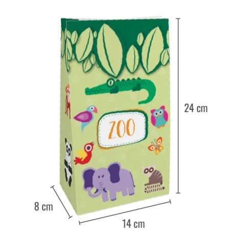 Torba papierowa "ZOO", 14 x 8 x 24 cm, 50 szt.