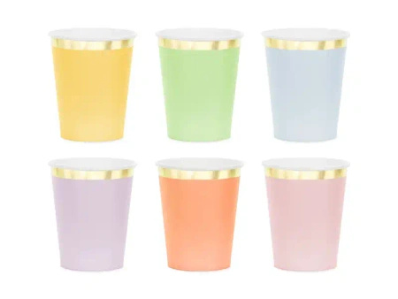 Kubki papierowe, Mix Kolorów, 220 ml, 6 szt.