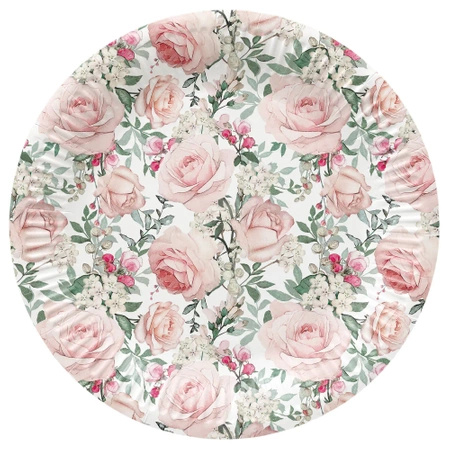 Round paper plate "Roses" ¶r. 23 cm 8 pcs.