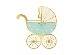 Paper Napkins "Blue Baby Stroller", 14 × 15 cm, 20 pcs