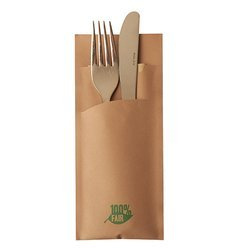 PURE cutlery bags with napkin 20 x 8.5 cm 520 pcs