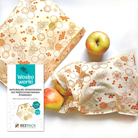 Beeswax bags "Bees" set L+XL 1 pc.