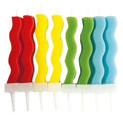 Birthday Candles "Twisted Kolorowe", 6 pcs.