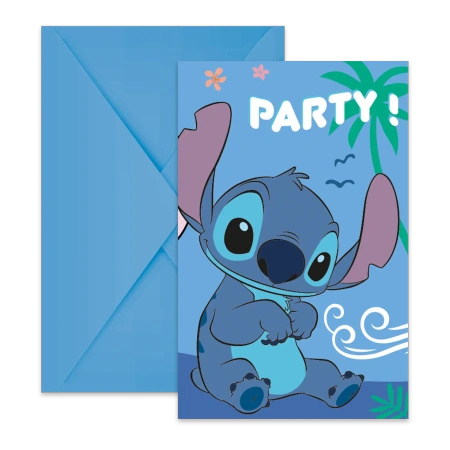 Zaproszenia z kopertą Stitch 6 szt.
