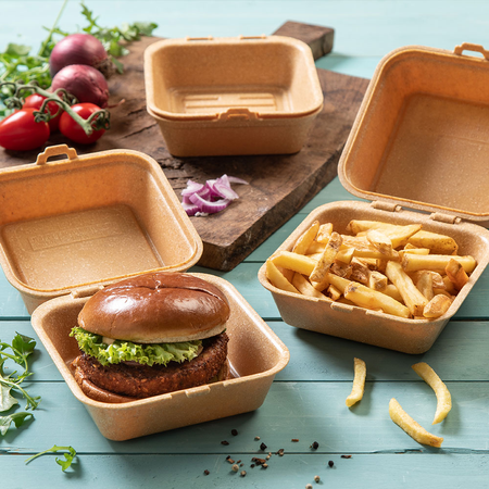 Burger boxes reusable brown 16 x 15 x 8.5 cm 60 pcs.