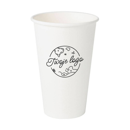 Paper cup white, dispersion, 450 ml, ¶. 90 mm OWN PRINTING 2000 pcs.