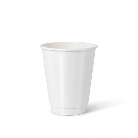 Paper cup double-wall white, glossy, dispersion coating 250 ml, dia. 80 mm, 25 pcs.diameter 80 mm 25 pcs.