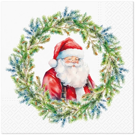 Serwetki 3-warstwowe "Joyful Claus", 1/4, 33 x 33 cm 20 szt.