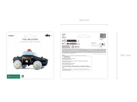 Standing Foil Balloon "Police Car", 90 × 41 cm, 1 pc