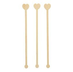 Drink stirrer bamboo "Heart" 20 cm 100 pcs.