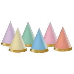 Paper Party Hats Pastel Party 6 pcs