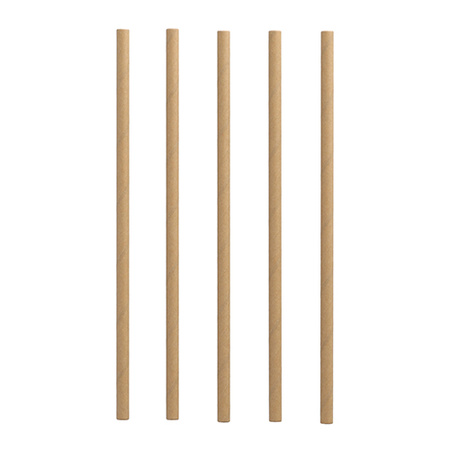 Kraft paper straws 8/250mm 100 pcs