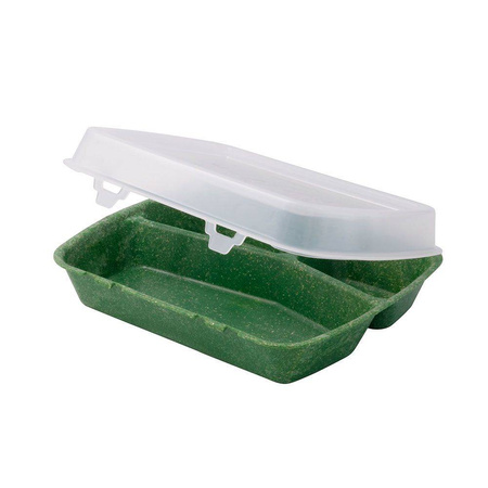 Reusable menuboxes tripartite green 24.5 x 20 x 4.5 cm 60 pcs.