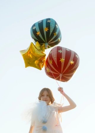 Balon foliowy "Piłka w Gwiazdki" 75 cm, 1 szt.