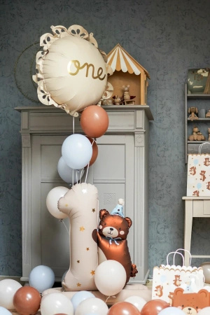 Balon foliowy stojący Miś "1", 81 x 72 cm 1szt.