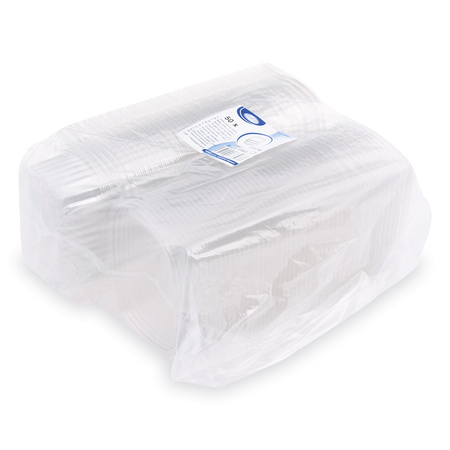 rPET container with lid 375 ml, 14.5 x 11.5 x 5 cm, 50 pcs