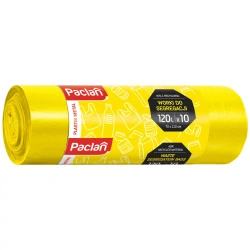 Yellow bags for plastic recycling Paclan 120L, 70 x 110 cm, 10 pcs