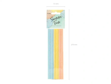 Paper Straws "Summer Time", 19.5 cm, 10 pcs