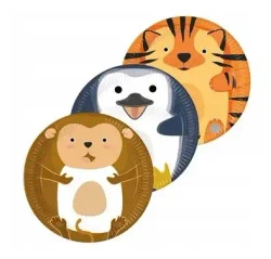Paper plates "Zoo Mix 3", 23 cm, 8 pcs