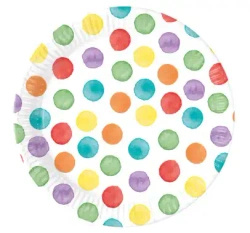 Paper plates "Multicolor Dots", 23 cm, 8 pcs