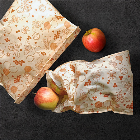Beeswax bags "Bees" set L+XL 1 pc.