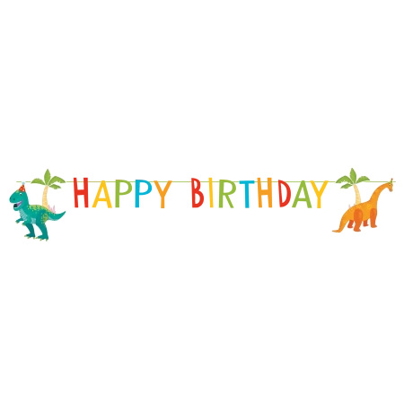 Paper Birthday Banner Dino, 2 m 1 pc