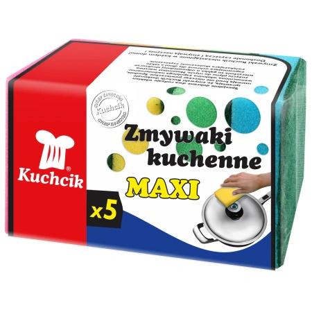 Gąbki do zmywania naczyń Kuchcik Maxi 5 szt.