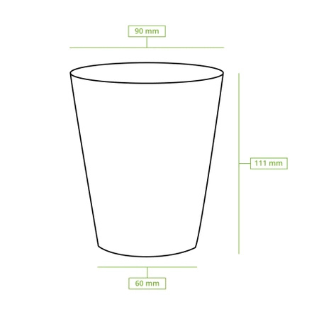 Kubek papierowy dwuściankowy kraft, dyspersja 350 ml, śr. 90 mm, 25 szt.