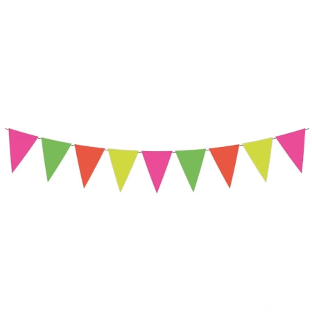 Girlanda flagi papierowe "Fluo" 2,3 m 1 szt.