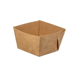 Square paper ice cream bowl Plastic Free, kraft 245 ml 50 pcs.