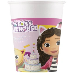 Kubek papierowy "Koci Domek Gabi" 200 ml 8 szt.