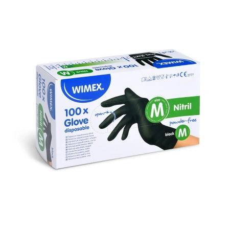 Clear HDPE disposable gloves in box, "M", 100 pcs