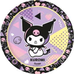 Paper plates "Kuromi", 23 cm, 8 pcs