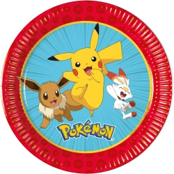 Paper plates "Pokemon", 20 cm, 8 pcs