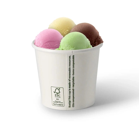 Paper cup for ice cream white 300 ml, 92 mm dia, 50 pcs.