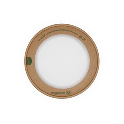 Pokrywka papierowa z oknem z celulozy do miski Vegware śr. 150 mm 50 szt.