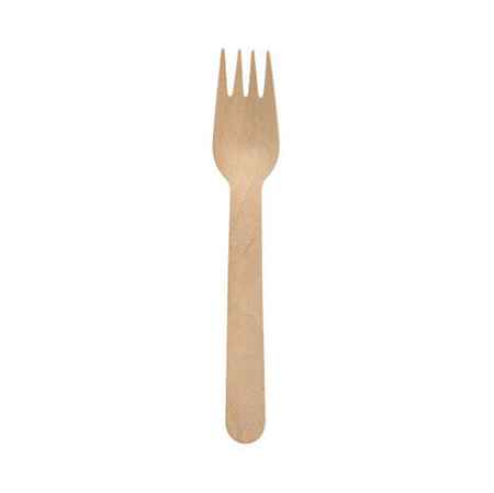 Waxed wood forks 16 cm 100 pcs.
