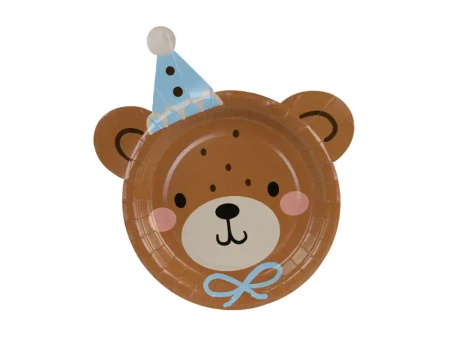 Paper Plates "Bear", 21 × 23 cm, 6 pcs