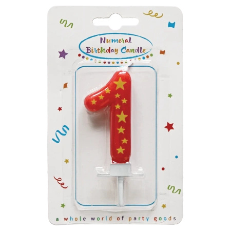 Stars Birthday Candle "1", 1 pc.