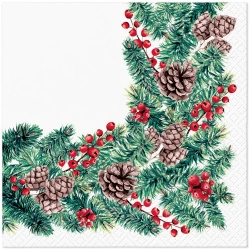 3-ply napkins "Winter Branches", 1/4, 33 x 33 cm, 20 pcs