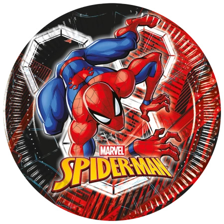 Paper plates "Spider-Man", 20 cm, 8 pcs