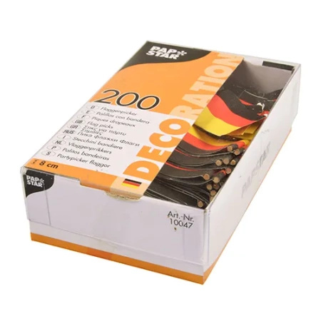 Banquet toothpicks with German flag, length 8 cm, 200 pcs
