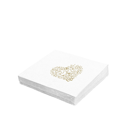2-ply Wedding napkins 1/4 fold 33 × 33 cm, 50 pcs.