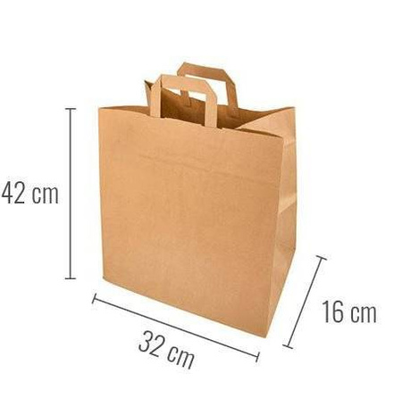 Paper bag with flat handle 32 x 16 x 42 cm 50 pcs.