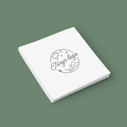 White cocktail napkins single layer with your logo 12 x 12 cm, 1/4, 48,000 pieces