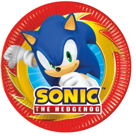 Paper plates "Sonic SEGA", 20 cm, 8 pcs