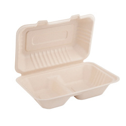 Menubox z trzciny cukrowej dwudzielny, dwuwarstwowy 1000 ml, 22,7 x 15,2 x 7,6 cm 125 szt.