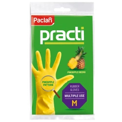 Rękawice gumowe, zapachowe, ananas Paclan Practi "M", 1 para