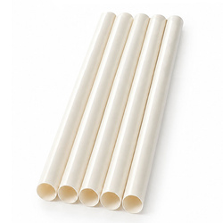 White paper straws 6/130 mm, dispersion-coated, 300 pcs