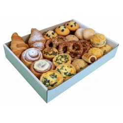 Transport carton, foldable, for pastries, 40 x 30 x 8 cm, 50 pcs